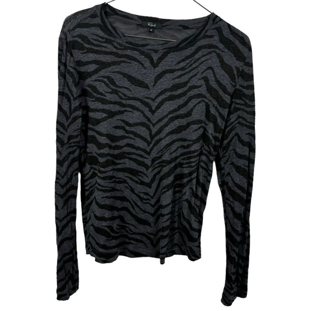 Rails Zebra Grey Black Long Sleeve Pullover